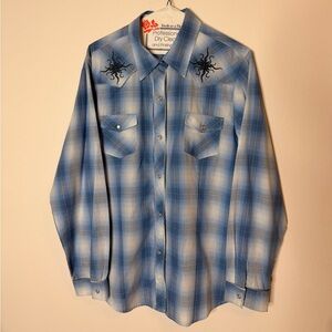 Roper Blue Plaid Men's Button-Down Shirt